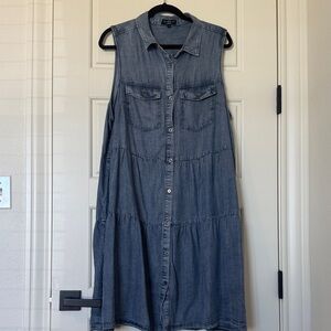 Velvet Heart Sleeveless Denim Midi Dress